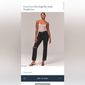 Abercrombie and Fitch curve love ankle straight ultra high rise - new with tags